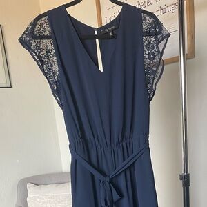19 Cooper Navy Jumpsuit with Lace Sleeves